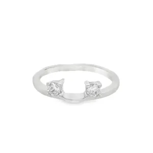 14K White Gold 0.20ct Diamond Enhancer Women's Wedding Band