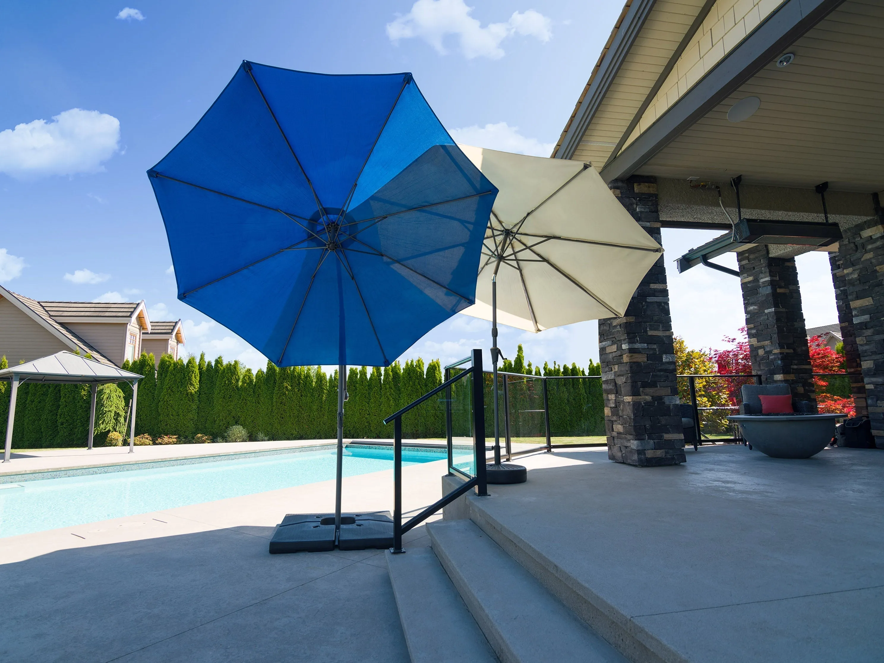 9.5ft Tilting Offset Patio Umbrella - Cobalt Blue