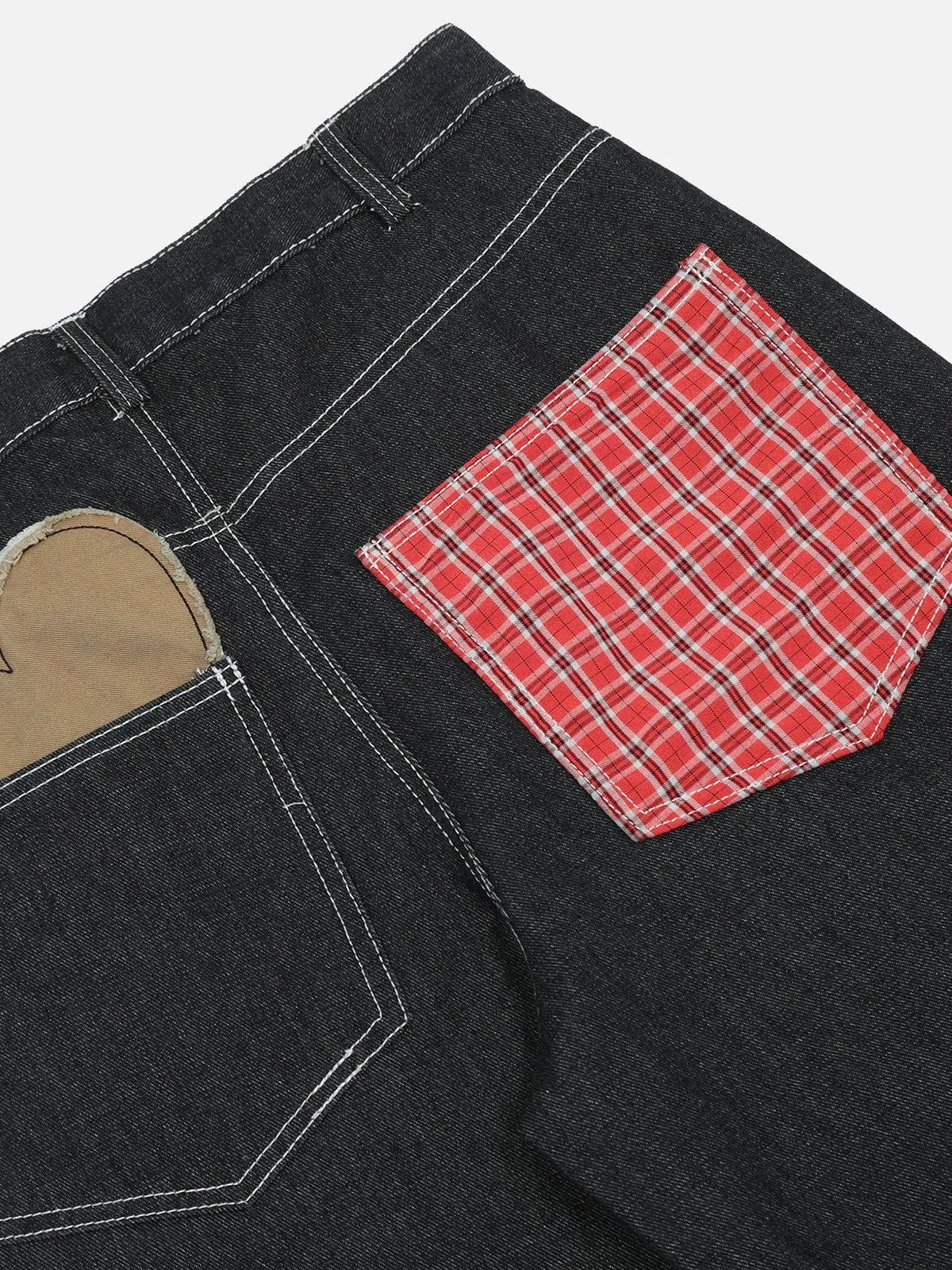 Aelfric Eden Applique Plaid Heart Jeans