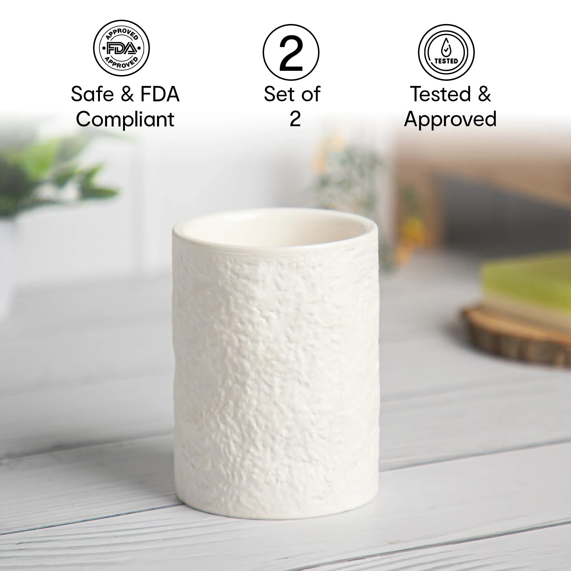 Anko Textured Soap Dispenser and Tumbler Set- 1Pc Each | Bathroom Sanitizer, Lotion, Shampoo Dispenser | Toothbrush Holder Stand for Home, Office, Bedroom, Wash Basin | Bathroom Accessories | White