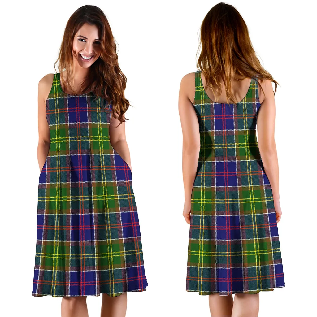 Arnott Tartan Sleeveless Midi Womens Dress