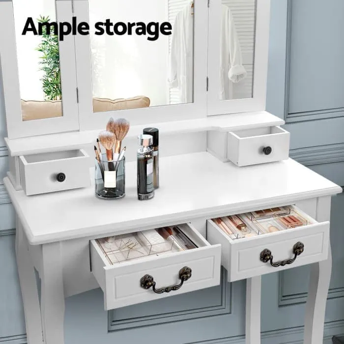 Artiss Dressing Table With Mirror - White