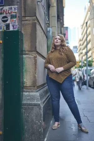 Asymmetric Top - Mustard Leopard