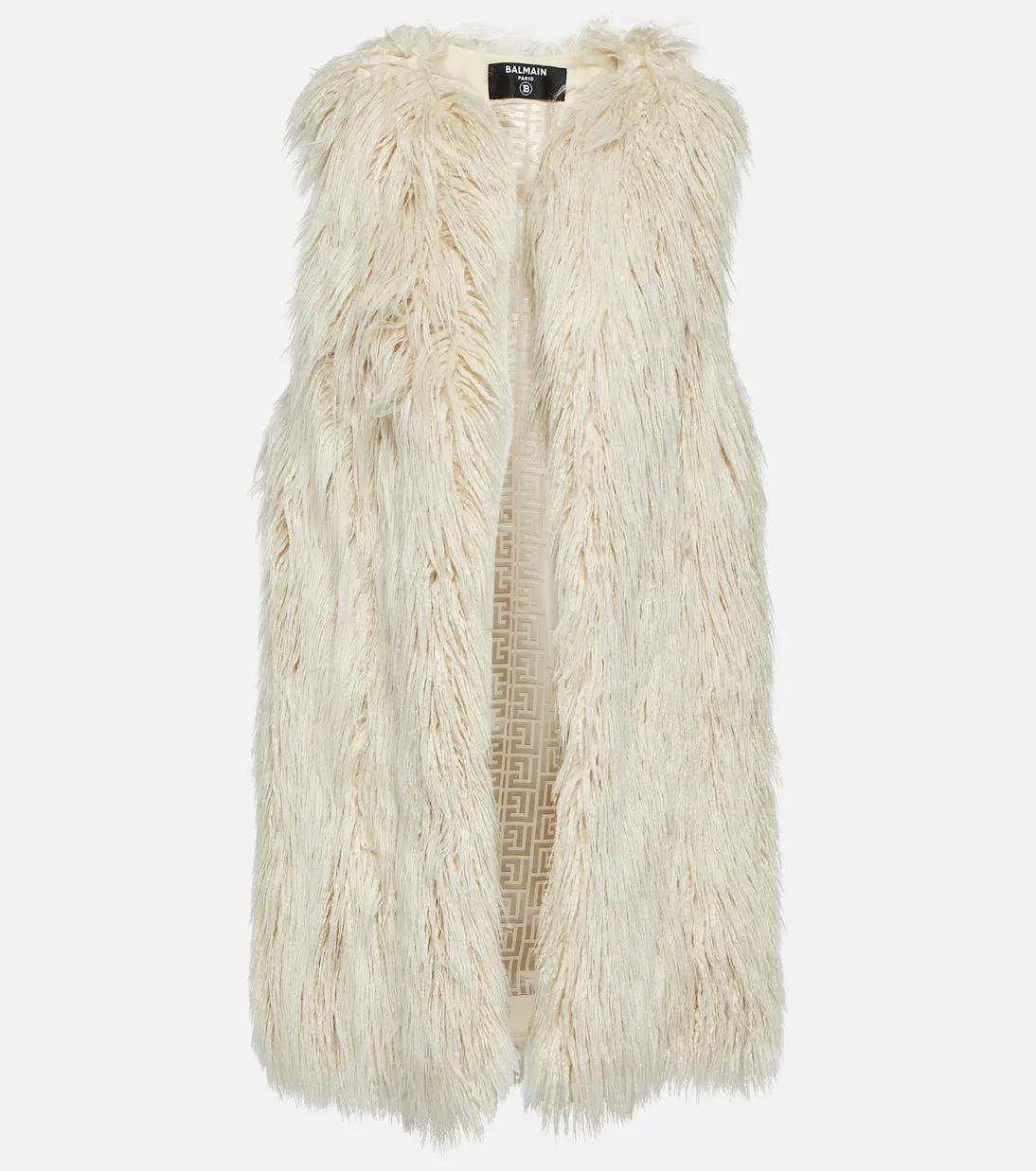 Balmain faux fur vest, white