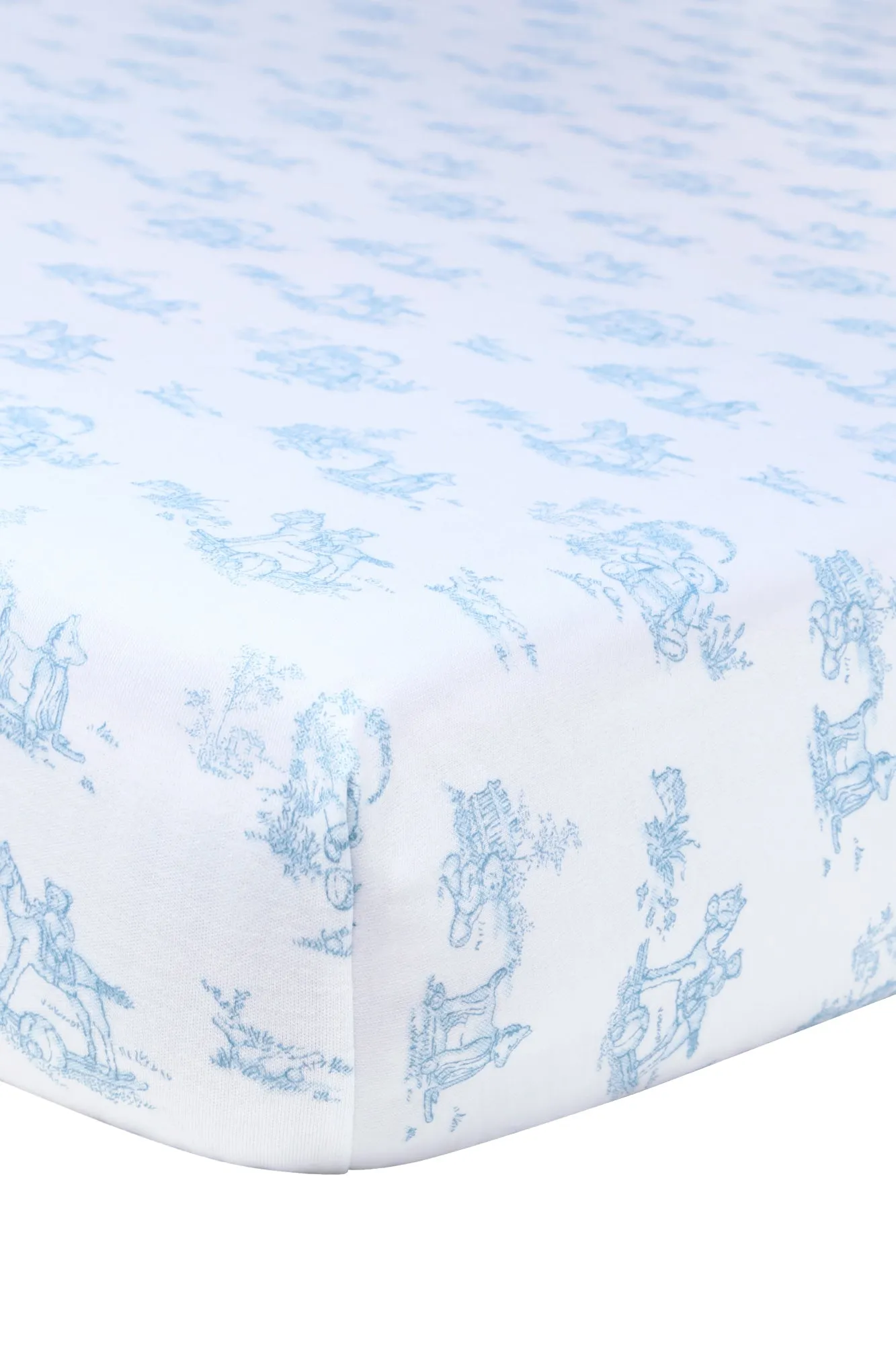 Blue Toile Baby Crib Sheets