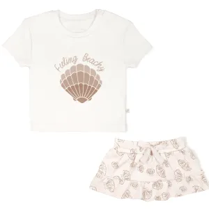 Boxy Tee And Skirt Set - Seashells