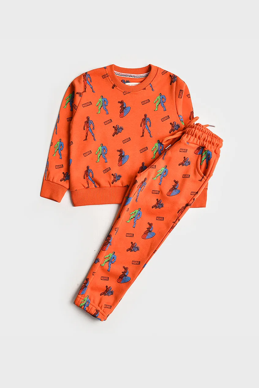 Boys’ Rust Terry Fabric Tracksuit