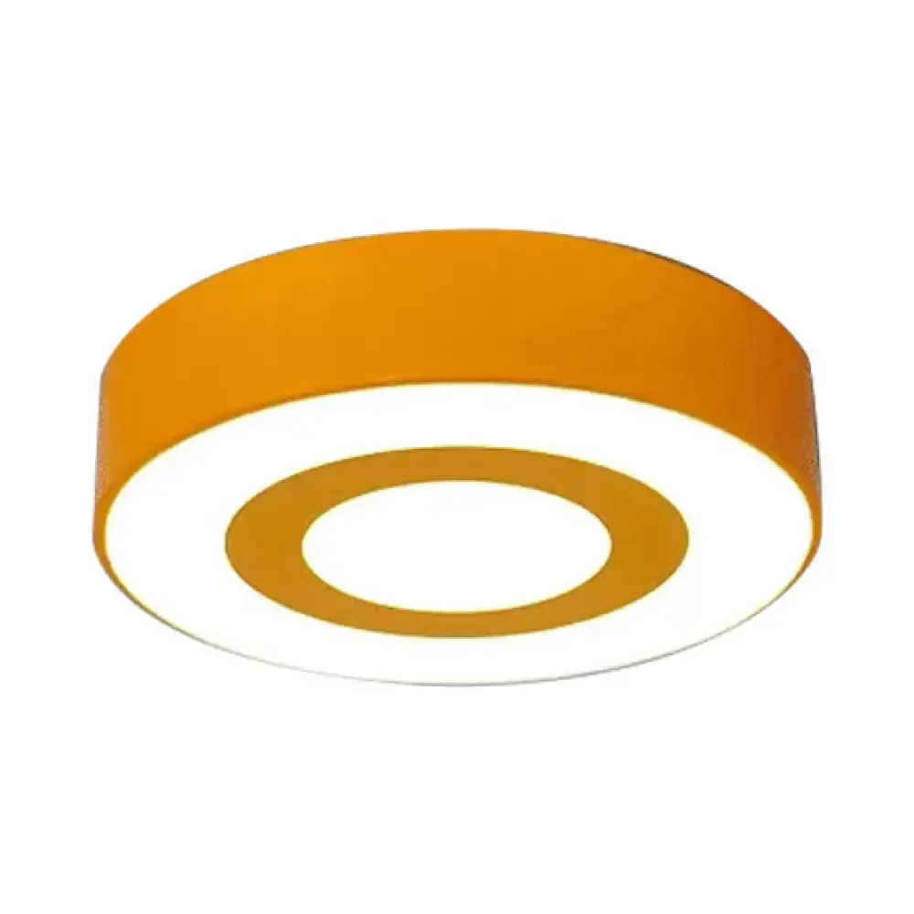 Bright-Colored Acrylic Flush Mount Ceiling Light for Kindergarten with Kids' Concentric Circle Design