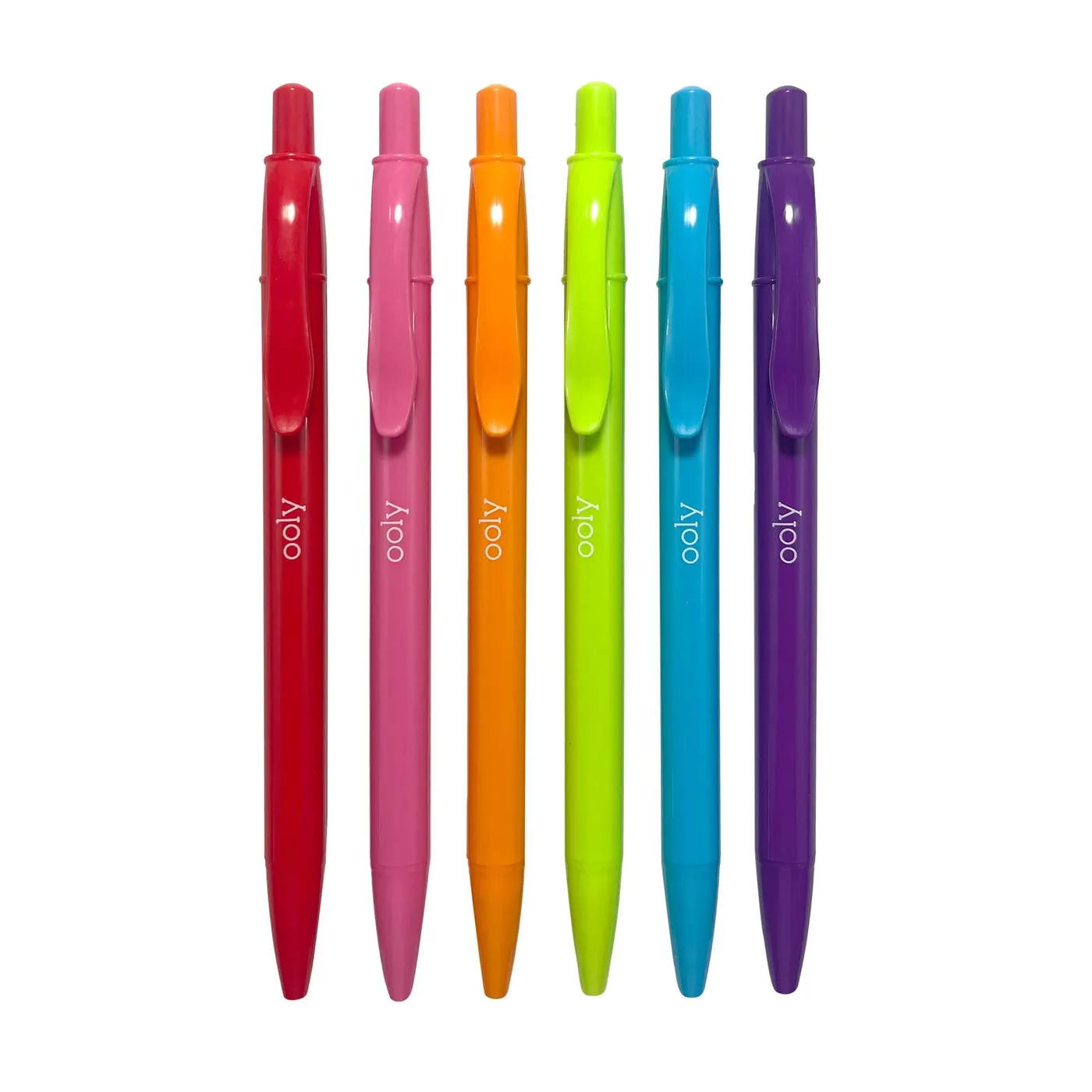 Bright Writers Colored Ink Retractable Ballpoint Pens - Set of 6