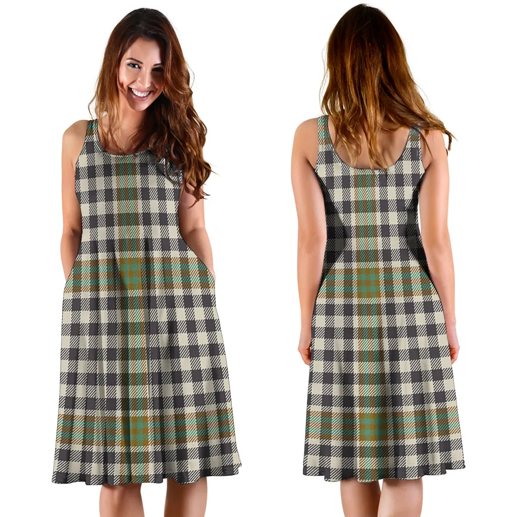 Burns Check Tartan Sleeveless Midi Womens Dress