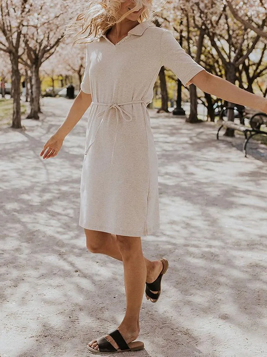 Casual Solid Color Comfortable Waist Dress