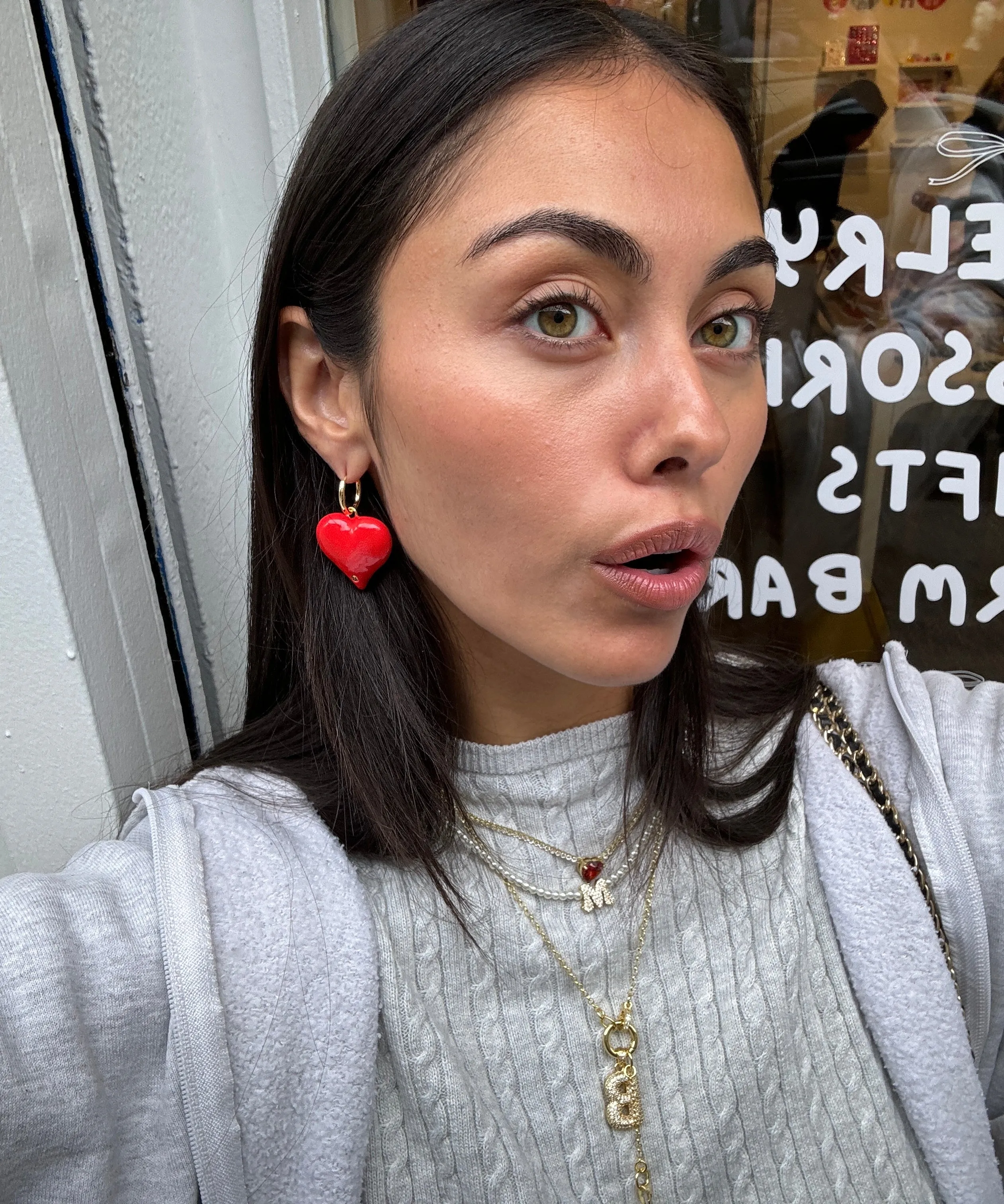 CHERRY POP HEART EARRINGS