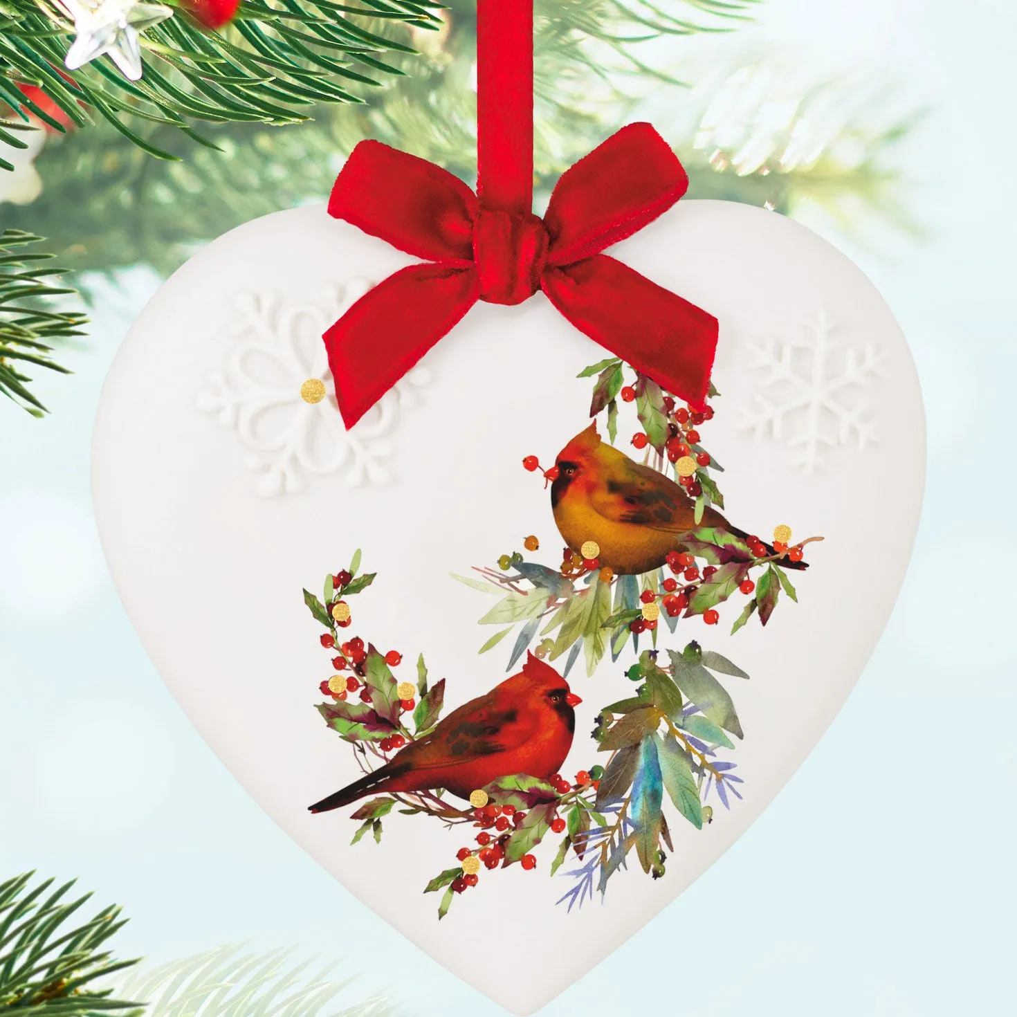 Christmas Cardinals (Porcelain) — 2024 Hallmark Keepsake Christmas Ornament