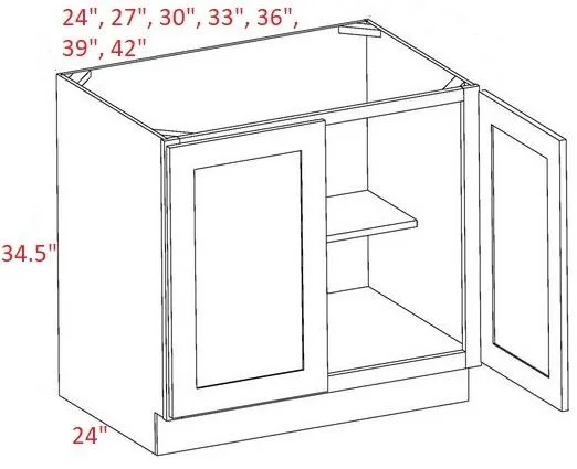 EB02-B27-FH Elegant Smokey Gray Assembled 27" Base Cabinet