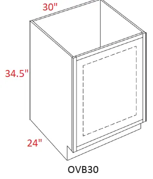 EB02-OVB30 Elegant Smokey Gray Assembled 30" Oven Base Cabinet