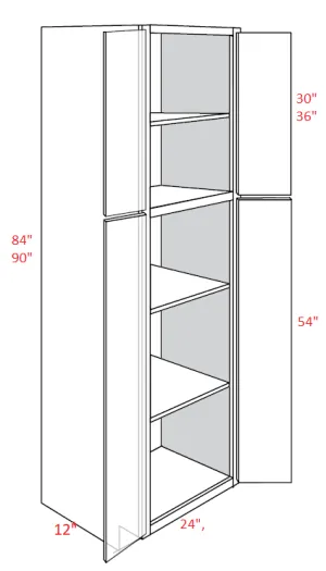 EB02-UC2412X84 Elegant Smokey Gray Assembled 24x84x12 Pantry Cabinet