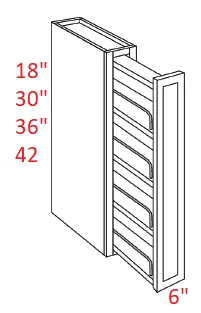 EB02-WSP42 Elegant Smokey Gray Assembled Wall Spice Cabinet