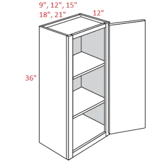 EB10-1836 Elegant White Assembled 18x36 Wall Cabinet