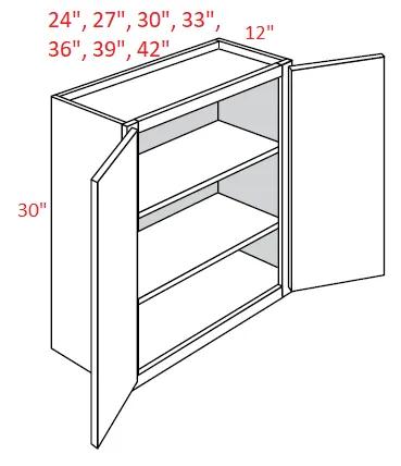 EB10-2730 Elegant White Assembled 27x30 Wall Cabinet