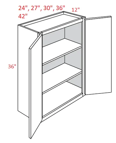 EB10-4236 Elegant White Assembled 42x36 Wall Cabinet