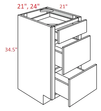 EB10-VDB24 Elegant White Assembled Vanity Drawer Base cabinet