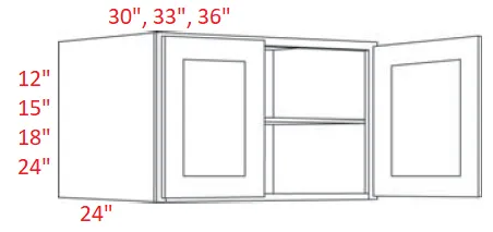 EB22-3012X24 Elegant Dove Assembled 30x12x24 Wall Cabinet