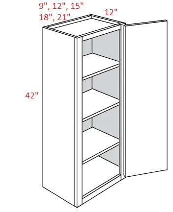 EB22-942 Elegant Dove Assembled 9x42 Wall Cabinet