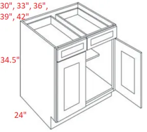 EB22-B36 Elegant Dove Assembled 36" Base Cabinet