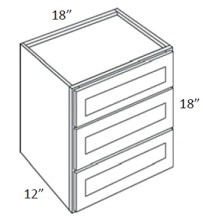 EB22-WD1818 Elegant Dove Top of counter Drawer Cabinet