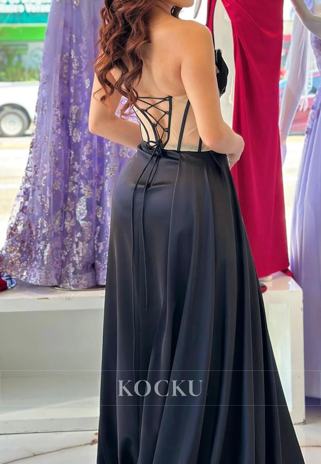 Elegant & Luxurious Sleeveless Rhinestone A-Line Evening Party Prom Dress