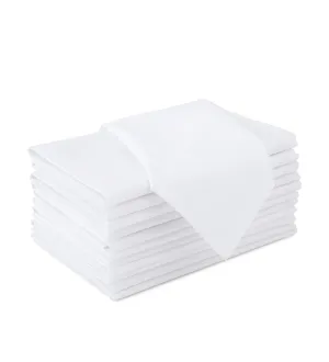 Encasa Homes White Damask Table Napkins 12 pcs in 100% Cotton - 5 Star Hotel & Restaurant Category Dining, Without Jacquard Design, Rich & Elegant Twill Fabric Gives Stiffness & Lustre, Washable