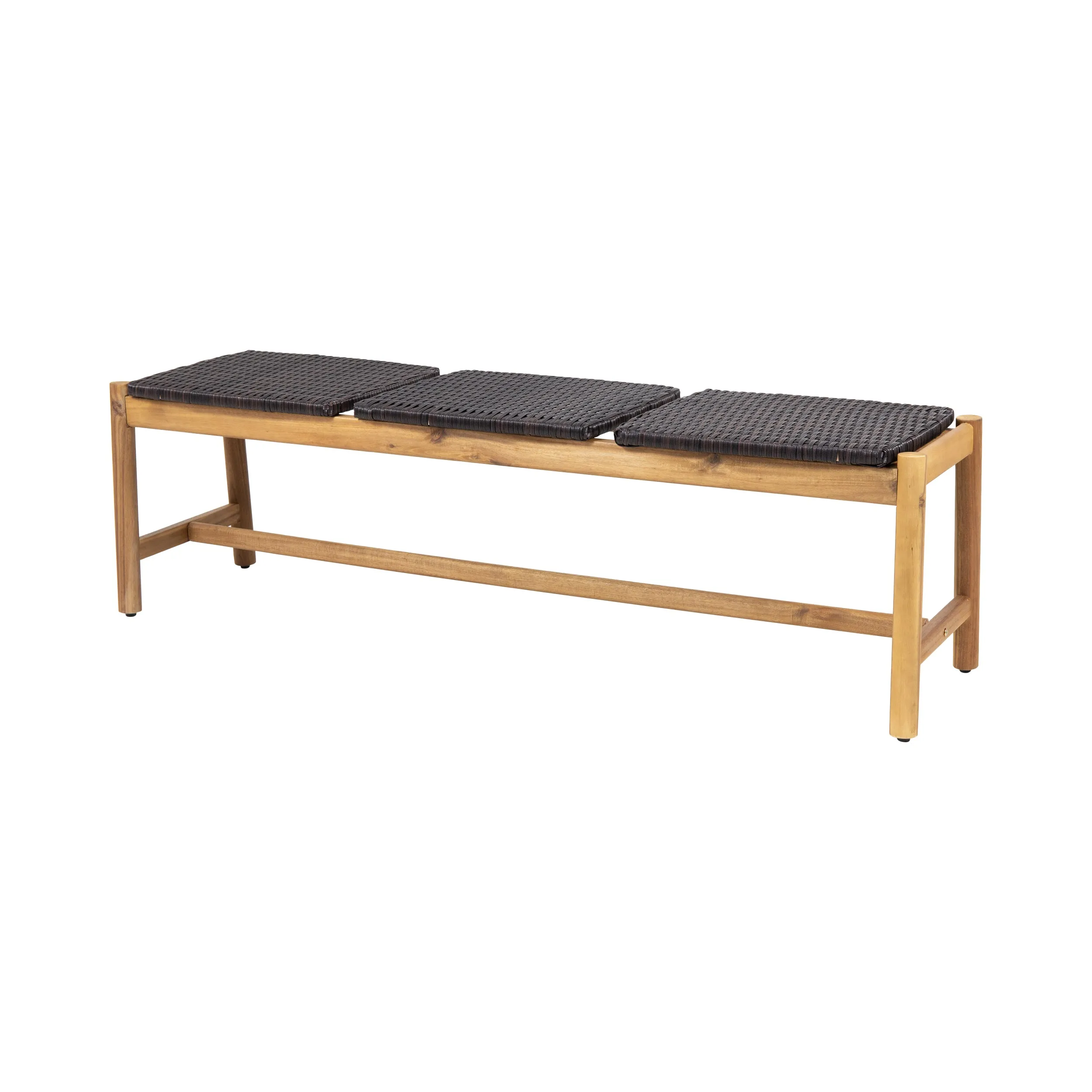 Erick Outdoor 3 Seater Wicker Bench