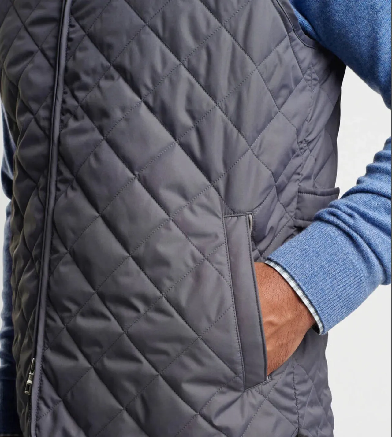 Essex Quilted Travel Vest in Iron by Peter Millar