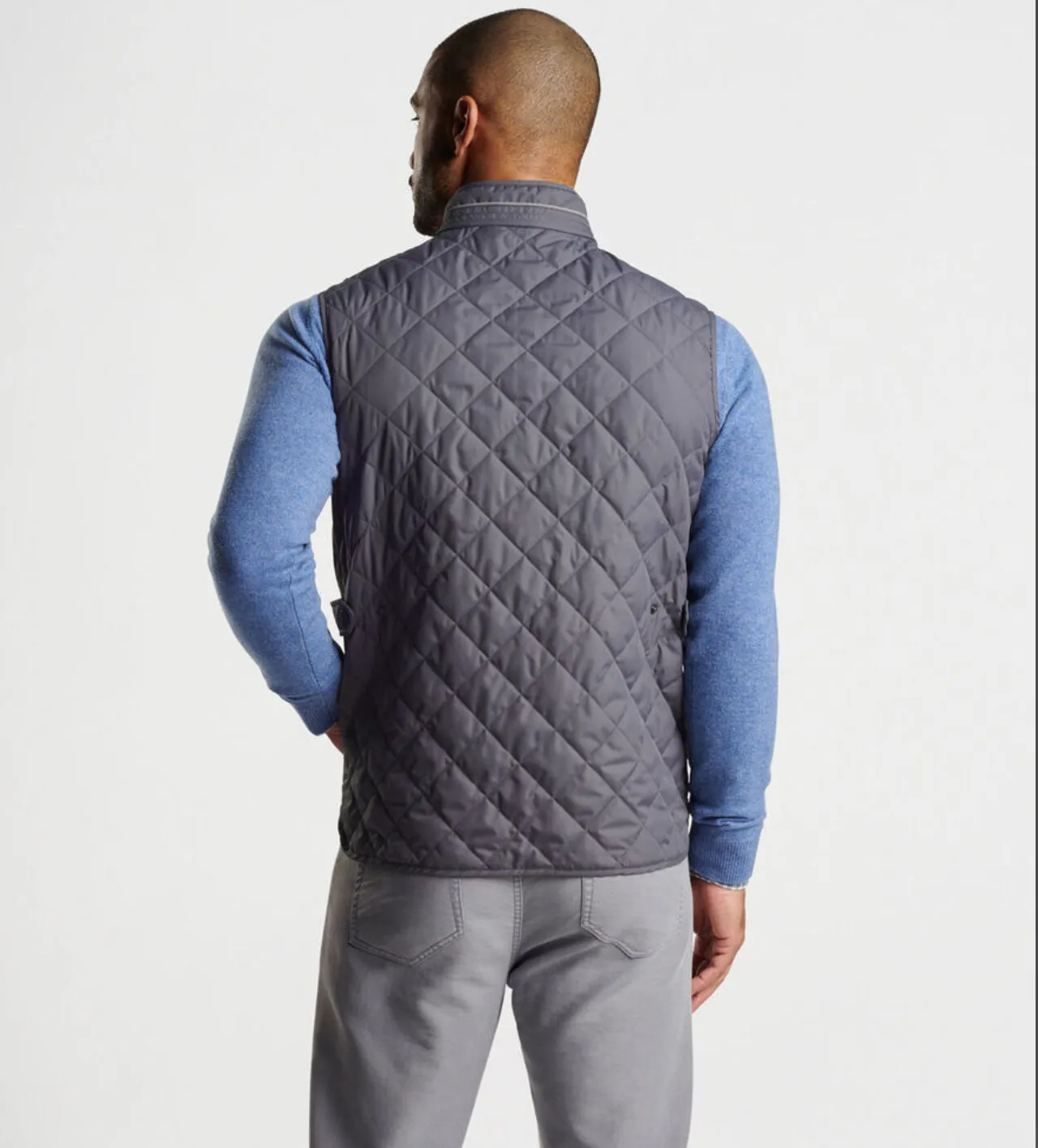 Essex Quilted Travel Vest in Iron by Peter Millar