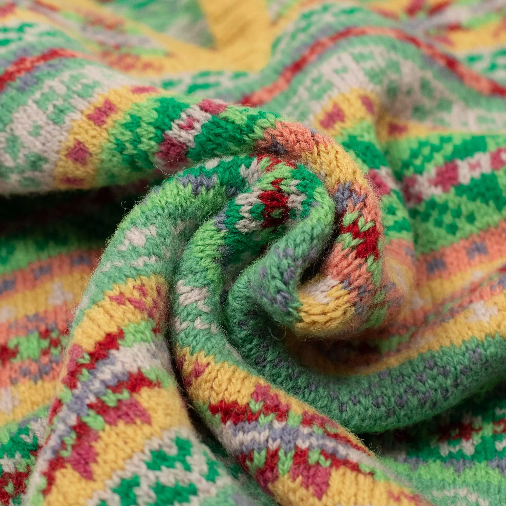 Fair Isle v-neck sweater vest, mango, cherry red, mint green, and pink (restock)