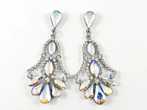 Fancy Stylish Bell Style Design Chandelier Aurora Borealis Fashion Earrings