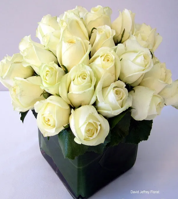 Flower Cube Bouquets - White Roses