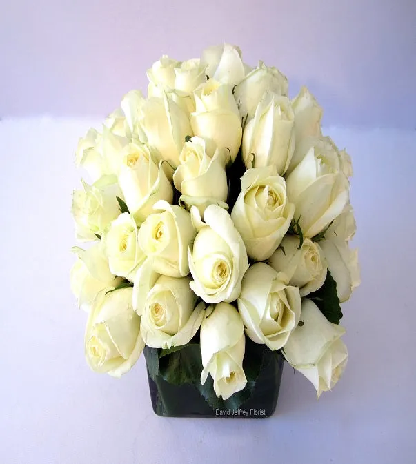 Flower Cube Bouquets - White Roses