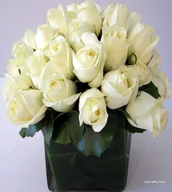 Flower Cube Bouquets - White Roses