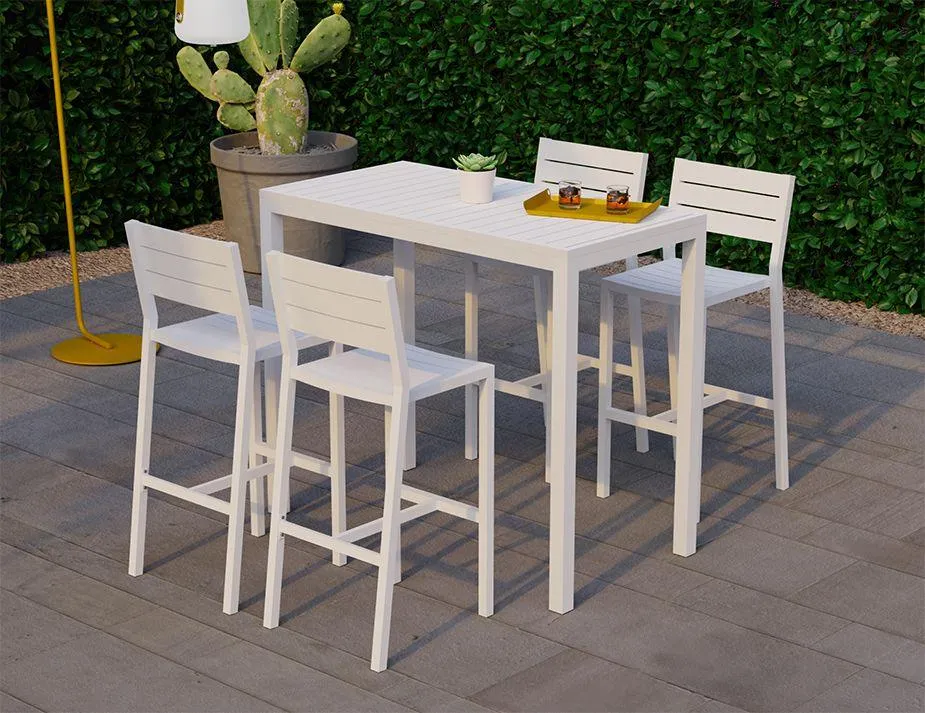 Halki Table - Outdoor - High Bar - 125cm x 65cm - White