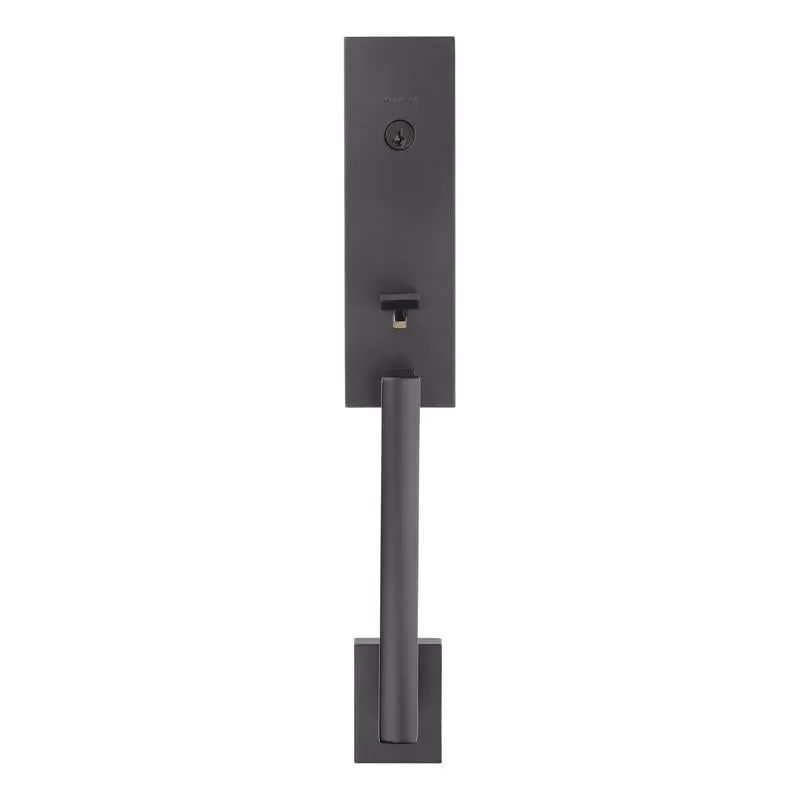 Kwikset Matte Black Entry Handleset KW1 1-3/4 in.