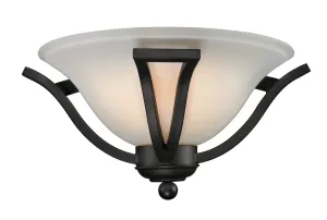 Lagoon 1-Light Wall Sconce in Matte Black with Matte Opal Glass