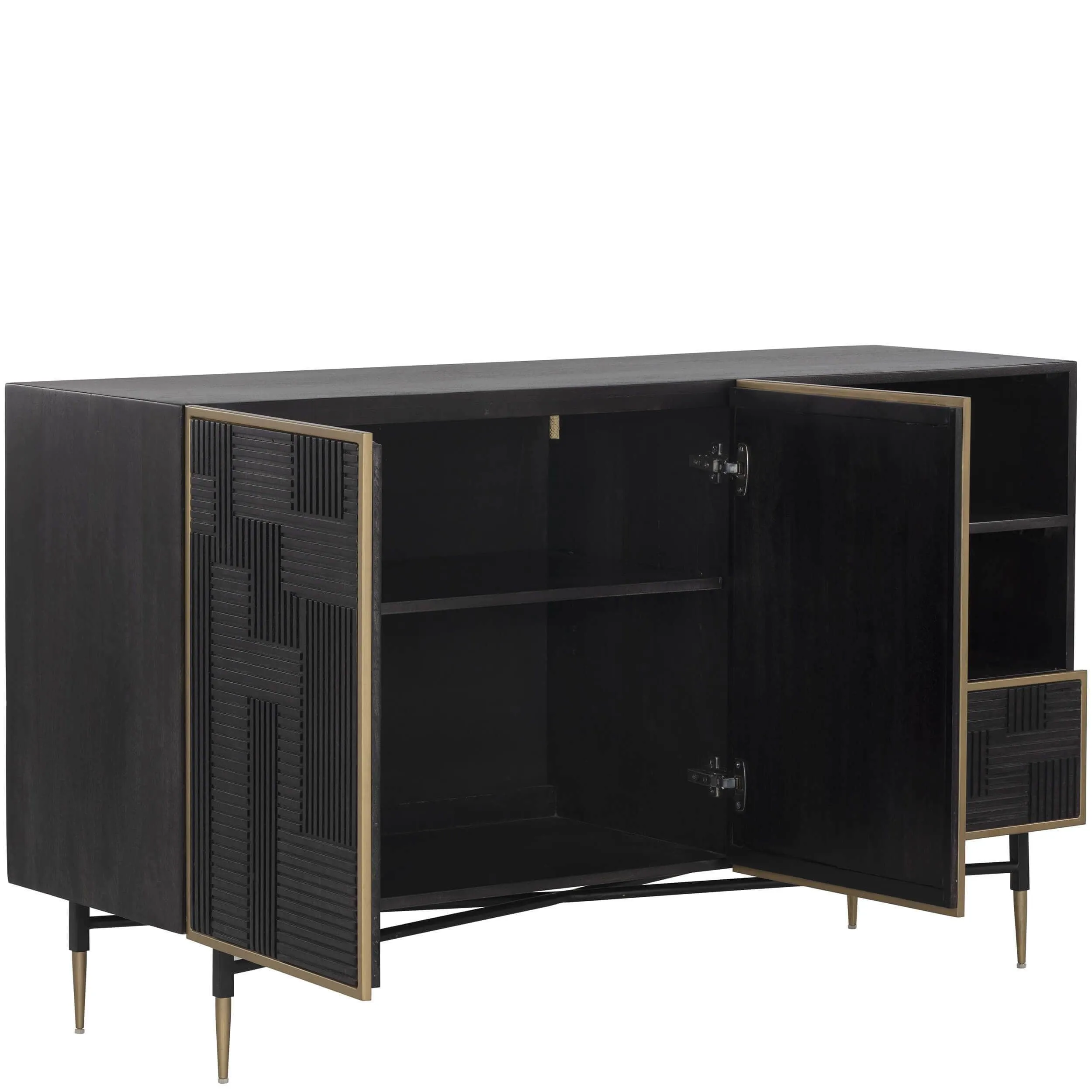 Marwood Sideboard, Brass/Dark Brown