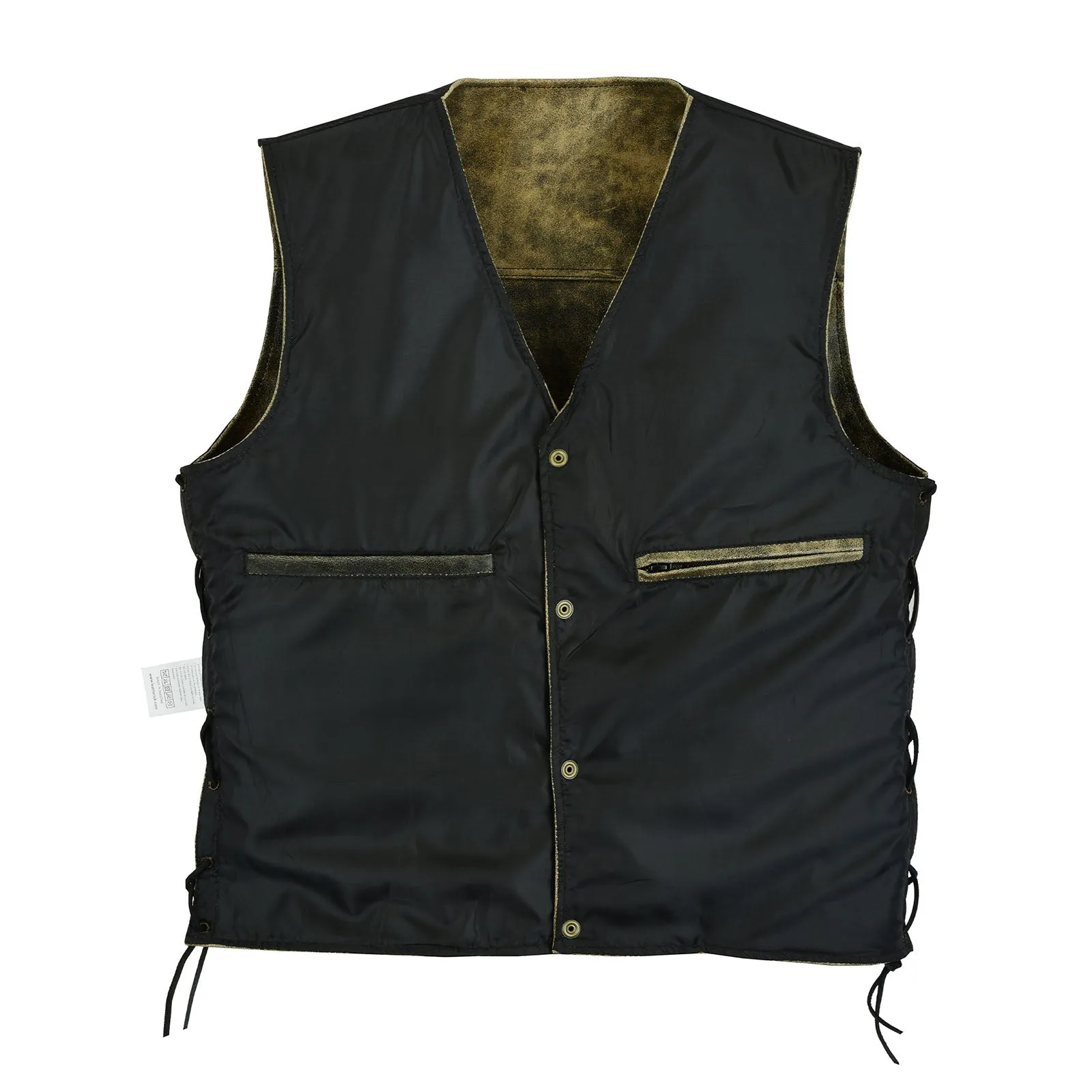 Men Distressed Brown Vintage Motorcycle Leather Waistcoat