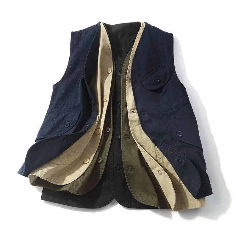 Men Vests Men's Summer Sleeveless Multi-pocket