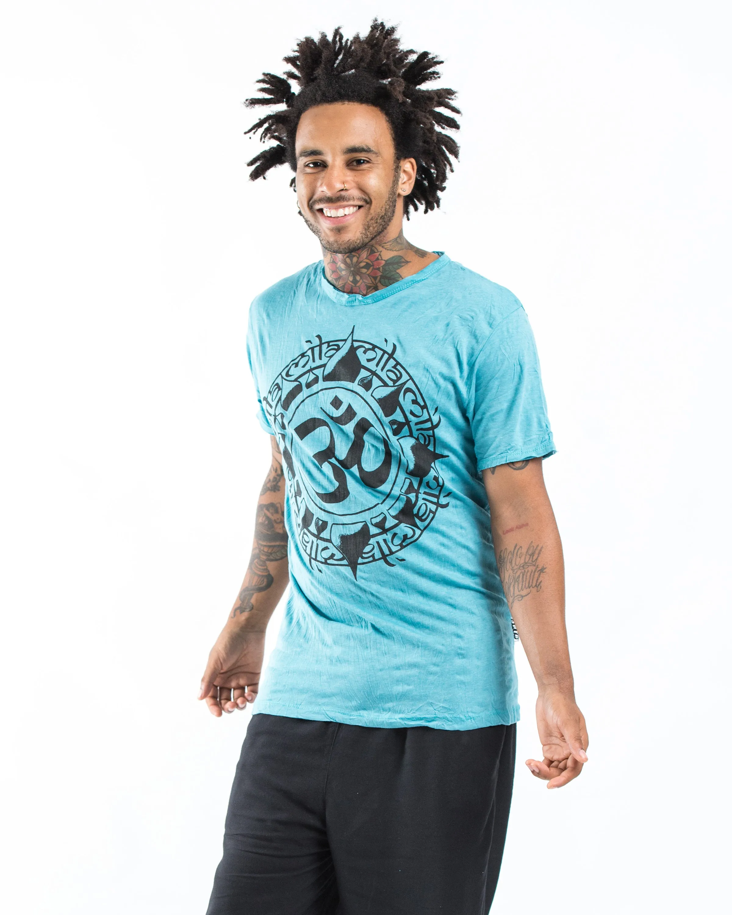 Mens Infinitee Om T-Shirt in Turquoise