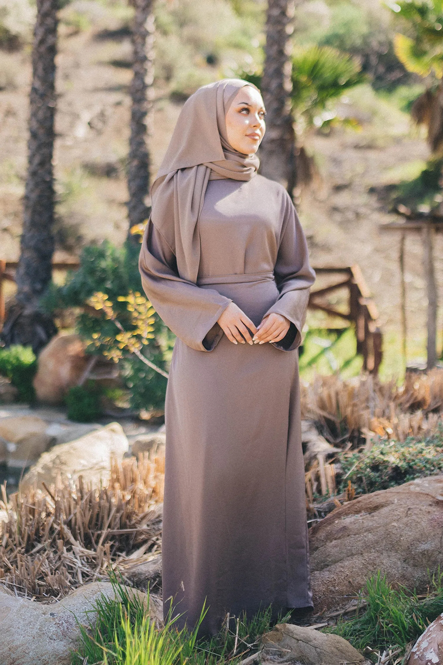 Milah Wrap Abaya- Mink