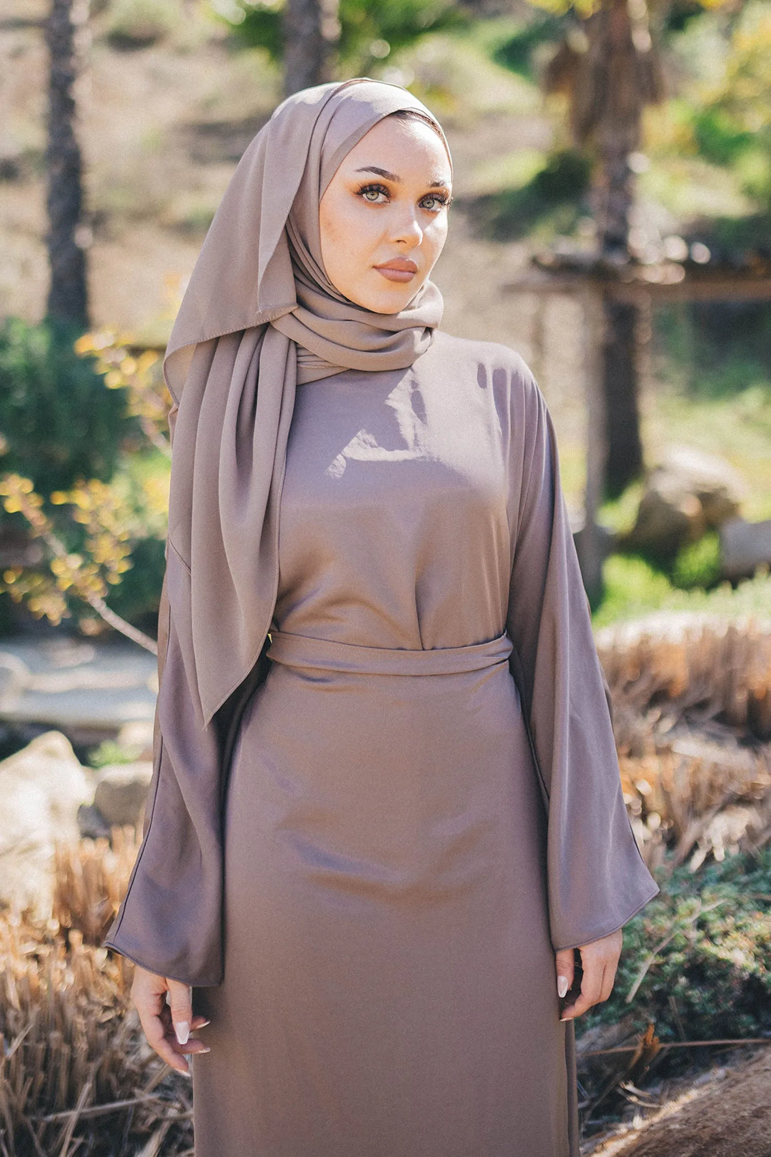 Milah Wrap Abaya- Mink