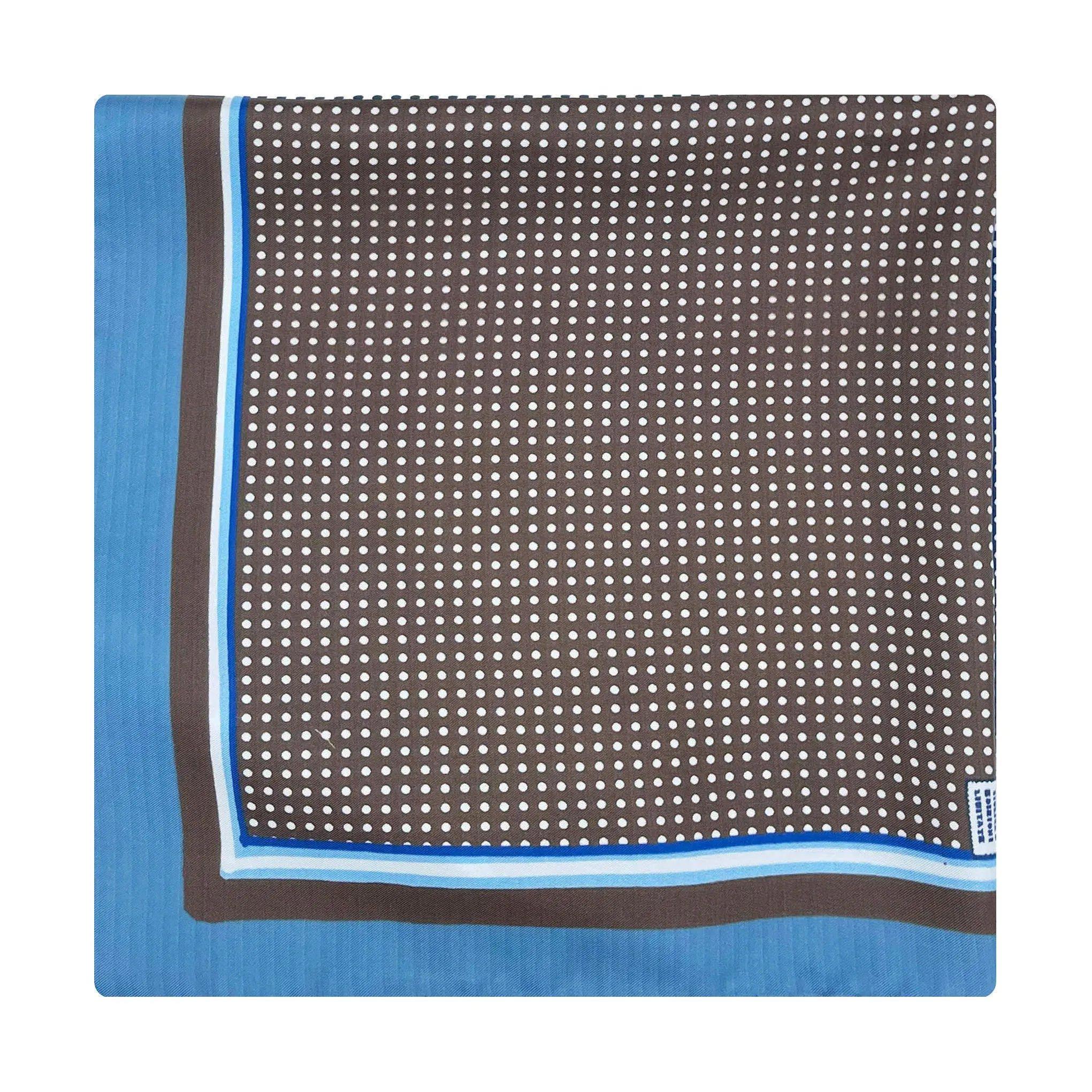 MULTICOLOR POIS BLU-BROWN-WHITE-LIGHT BLUE NECKERCHIEF