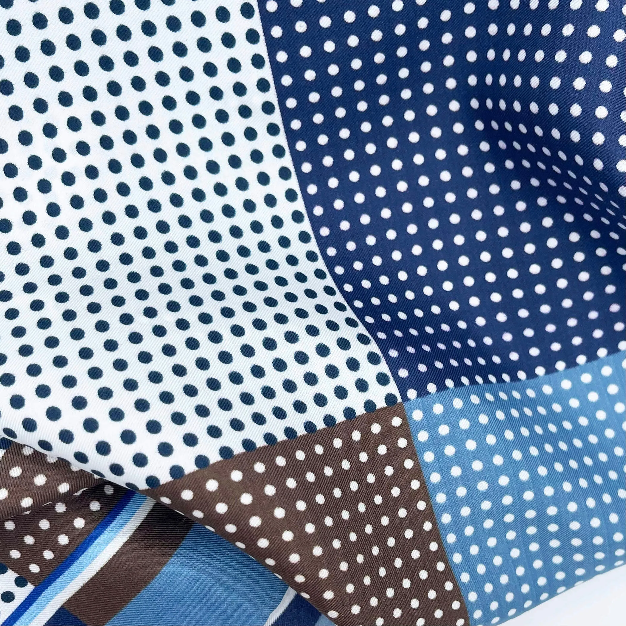 MULTICOLOR POIS BLU-BROWN-WHITE-LIGHT BLUE NECKERCHIEF